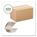 Food Trays, Containers, and Lids | Vegware VW-HC6NFA 5.9 in. x 5.9 in. x 2.9 in. Nourish Molded Fiber Compostable Sugarcane Takeout Containers - White (400/Carton) image number 1