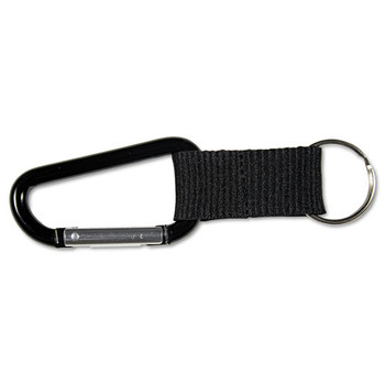 Advantus 75556 Aluminum Split Key Rings Carabiner Key Chains - Black (10/Pack)