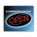 Floor Signs & Safety Signs | Cosco 098099 10.5 in. x 20.13 in. LED OPEN Sign - Red and Blue Graphics image number 1