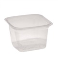 Food Trays, Containers, and Lids | Pactiv Corp. 4S18Y 16 oz 4 x 4 x 3 PET Plastic Square Container - Clear (480/Carton) image number 4
