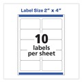 Labels | Avery 08253 2 in. x 4 in. Vibrant Inkjet Color-Print Labels with Sure Feed - Matte White (200/Pack) image number 1