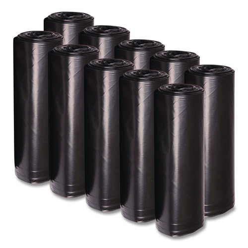 Trash Bags | Boardwalk X8647SKKR01 43 in. x 47 in. 56 gal. 1.2 mil Recycled Low-Density Polyethylene Can Liners - Black (100/Carton) image number 0