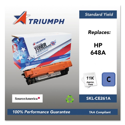Back to School Sale | Triumph SKL-CE261A 751000NSH1115 CE261A (648A) 11,000 Page-Yield Remanufactured Toner - Cyan image number 0
