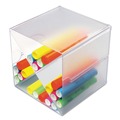 Just Launched | Deflecto 350201 6 in. x 7.2 in. x 6 in. 4 Compartments X Divider Stackable Plastic Cube Organizer - Clear image number 5