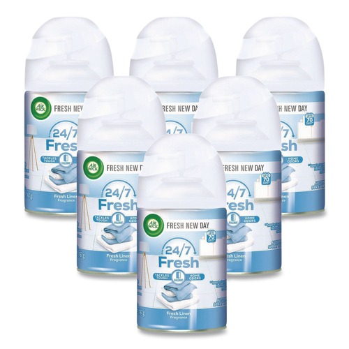 Odor Control | Air Wick 62338-82314 5.89 oz. Aerosol Spray Freshmatic Ultra Spray Refill - Fresh Linen (6/Carton) image number 0