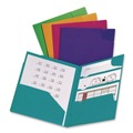 File Folders | Oxford 99837 11 x 8.5 Divide It Up 110-Sheet Capacity Four-Pocket Poly Folder - Randomly Assorted Colors image number 1