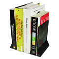 Office Filing Cabinets & Shelves | Artistic ART20008 Urban Collection 5.5 in. x 6.5 in. x 6.5 in. Perforated Steel Nonskid Punched Metal Bookends - Black (1-Pair) image number 2