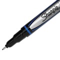Pens | Sharpie 1742664 Water-Resistant Ink Stick Fine 0.4 mm Porous Point Pen - Blue Ink, Black/Blue Barrel (1-Dozen) image number 2