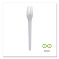  | Eco-Products EP-S012 6 in. Plantware Compostable Cutlery Fork - Pearl White (1000/Carton) image number 2