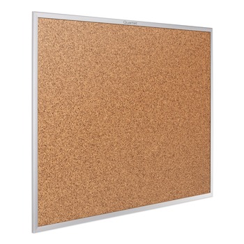 Quartet 2303 36 in. x 24 in. Classic Series Cork Bulletin Board - Tan Surface, Silver Anodized Aluminum Frame