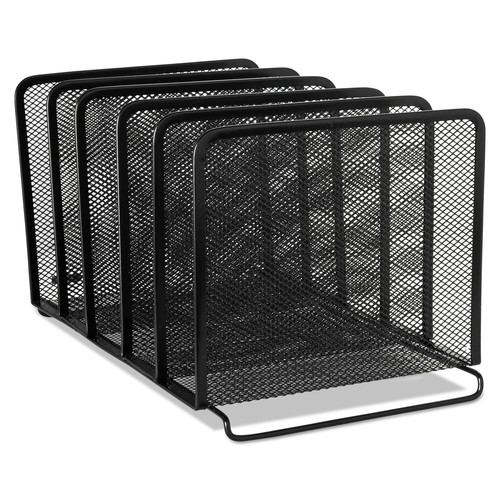Desktop Organizers | Rolodex 22141 8.25 in. x 14.38 in. x 7.88 in. 5-Section Letter/Legal Size Mesh Stacking Sorter - Black image number 0