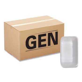 GEN 20KWH 12 in. x 8.7 in. x 2.45 in. No. 20K Foam Meat Trays - White (125/Carton)