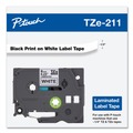 Labels | Brother P-Touch TZE211 0.23 in. x 26.2 ft. TZe Standard Adhesive Laminated Labeling Tape - Black on White image number 2