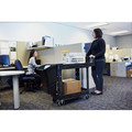 Just Launched | Rubbermaid Commercial FG450088BLA 17.13 in. x 38.5 in. x 38.88 in. 500 lbs. Capacity 2 Lipped Shelves Heavy-Duty Plastic Utility Cart - Black image number 3