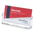 Desktop Organizers | Deflecto 70101 3.88 in. x 1.38 in. x 1.81 in. Plastic Horizontal Business Card Holder - Clear image number 5