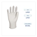 Disposable Gloves | Boardwalk BWK345LBX 4.4 mil 12 in. Long Powder-Free General-Purpose Latex Gloves - Large, Natural (100/Box) image number 5