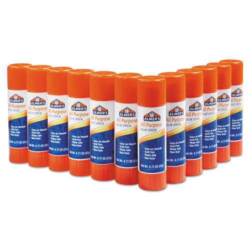 Just Launched | Elmer's E517 0.77 oz. Disappearing Applies White Dries Clear Glue Stick (12/Pack) image number 0
