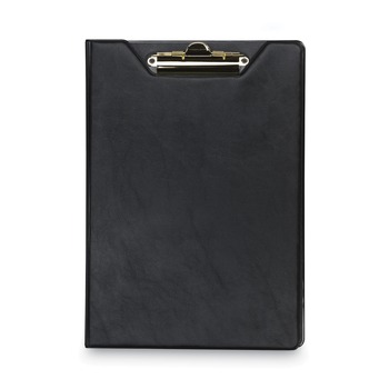 Samsill 71410 Value Inside Front Pocket Brass Clip Heavyweight Sealed Vinyl Padfolio - Black