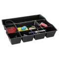 Wall Racks & Hooks | Rubbermaid 21864 Regeneration Eight Compartments 14.88 in. x 11.88 in. x 2.5 in. Plastic Deep Drawer Organizer - Black image number 2