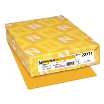 Astrobrights 22771 65 lbs. 8-1/2 in. x 11 in. Color Cardstock - Galaxy Gold (250/Pack)