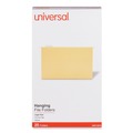 File Folders | Universal UNV14219 1/5-Cut Tab Deluxe Bright Color Hanging File Folders - Legal Size, Yellow (25/Box) image number 0