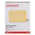 Back to School Sale | Universal UNV12304 1/3-Cut Assorted Tab Interior File Folders - Letter Size, Yellow (100/Box) image number 0