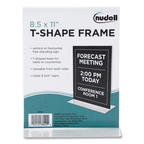 Just Launched | NuDell 38020Z 8-1/2 in. x 11 in. Stand-Up Plastic Sign Holder - Clear image number 0