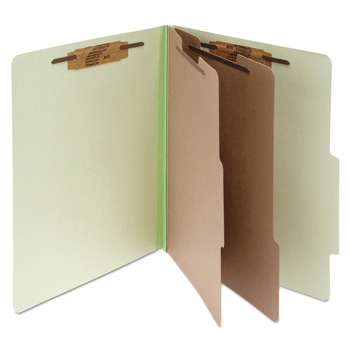  | ACCO A7016046 3 in. Expansion Pressboard Legal Size 6-Fastener Classification Folders - Leaf Green Exterior (10/Box)