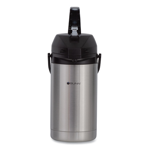 Food Service | BUNN 32130.0000 3 Liter Lever Action Airpot - Stainless Steel/Black image number 0