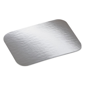 BREAKROOM SUPPLIES | Handi-Foil 2060L 7 in. x 5 in. Laminated Aluminum Board Lid - Silver/White (500/Carton)