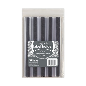 C-Line 87805 6 in. x 0.5 in. Side Load Clear Magnetic Label Holders (10/Pack)