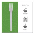  | Eco-Products EP-S012 6 in. Plantware Compostable Cutlery Fork - Pearl White (1000/Carton) image number 4