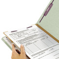 File Folders | Smead 18776 Four SafeSHIELD Fasteners 2/5-Cut Tabs 1 Divider Legal Size Pressboard Classification Folders - Gray-Green (10/Box) image number 5