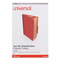 File Folders | Universal UNV10295 3 Dividers 8 Fasteners 8-Section Pressboard 3 in. Expansion Classification Folders - Legal Size, Red Exterior (10/Box) image number 1