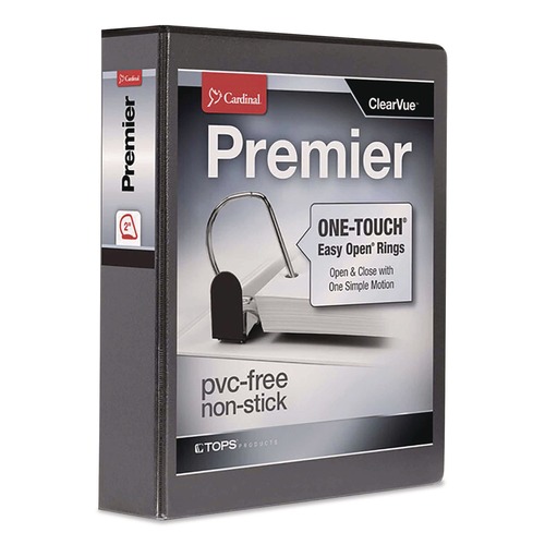 Binders | Cardinal 10321CB 11 in. x 8-1/2 in. ClearVue 3-Ring 2 in. Capacity Easy Open Slant-D Ring Binder - Black image number 0