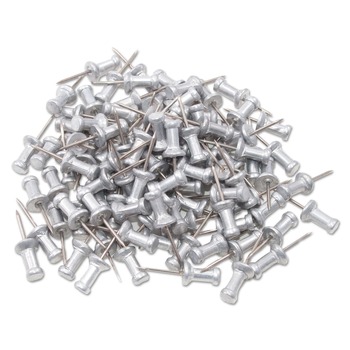 GEM CPAL4 0.5 in. Aluminum Head Push Pins - Silver (100/Box)