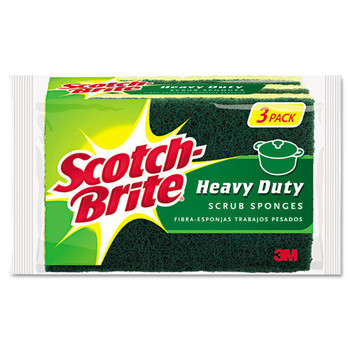 SPONGES AND SCRUBBERS | Scotch-Brite HD-3 Scotch-Brite 4.5 in. x 2.7 in. 0.6 in. Thick Heavy-Duty Scrub Sponge - Yellow/Green (3/Pack)