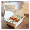 Food Trays, Containers, and Lids | World Centric TO-NT-3 6.25 in. x 8.7 in. x 2.5 in. 65 oz. Sugarcane No Tree Folded Takeout Containers - Natural (200/Carton) image number 1