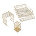 Desktop Organizers | U Brands 3940U00-01 Vena Metal Desktop Organization Kit - Gold (3-Piece/Kit) image number 0