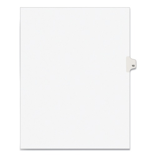 Dividers & Tabs | Avery 11920 11 x 8.5 Avery Style Preprinted Legal Exhibit Side 10-Tab Index Dividers - White (25/Pack) image number 0