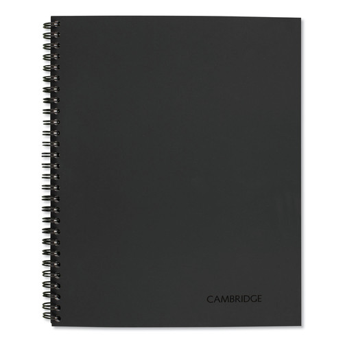 Notebooks & Pads | Cambridge 06066 (80) 11 in. x 8.5 in. Sheets QuickNotes List-Management Format Wirebound Guided Business Notebook - Dark Gray Linen Cover image number 0