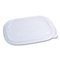 Food Trays, Containers, and Lids | World Centric CTLCS3 8.8 in. x 6.9 in. x 0.8 in. Plastic PLA Lids for Fiber Containers - Clear (400/Carton) image number 0