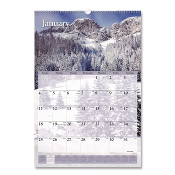 AT-A-GLANCE DMW20128 12-Month: Jan 2026 to Dec 2026 15.5 in. x 22.75 in. Landscape Photography Scenic Monthly Wall Calendar - White/Multicolor Sheets