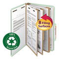 File Folders | Smead 19093 3 in. Expansion 3 Dividers 8 Fasteners Legal Size Recycled Pressboard Classification Folders - Gray-Green (10/Box) image number 3