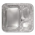  | Handi-Foil 2045-35-250W 8.5 in. x 6.38 in. x 1.47 in. 24 oz. 3-Compartment Aluminum Oblong Container with Lid - Silver (250/Carton) image number 2