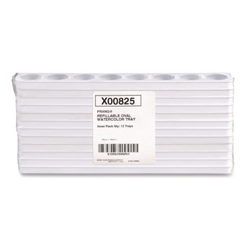  | Prang X00825 Refillable Oval Watercolor Tray, White, 12/Pack