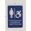 Floor Signs & Safety Signs | Headline Sign 7777 6 x 9 Women's Restroom ADA Sign - Blue Face/White Graphics image number 2