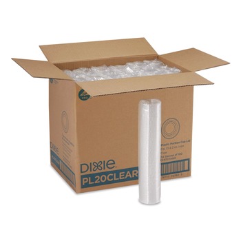 Dixie PL20CLEAR Plastic Portion Cup Lid Fits 1.5 oz to 2 oz Cups Clear 100/Sleeve 24 Sleeves/Carton