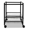 Office Filing Cabinets & Shelves | Advantus 34075 2 Drawers 1 Bin 12.88 in. x 15 in. x 21.13 in. Metal Mobile File Cart with Sliding Baskets - Black image number 1
