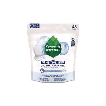 Seventh Generation 22977 Powder Natural Laundry Detergent Packs - Unscented (45/Pack)